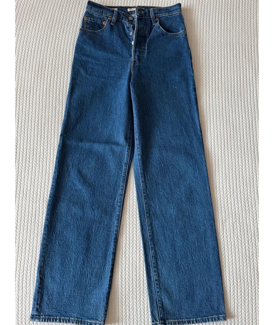 LEVI'S Синие хлопковые прямые джинсы, фото 5