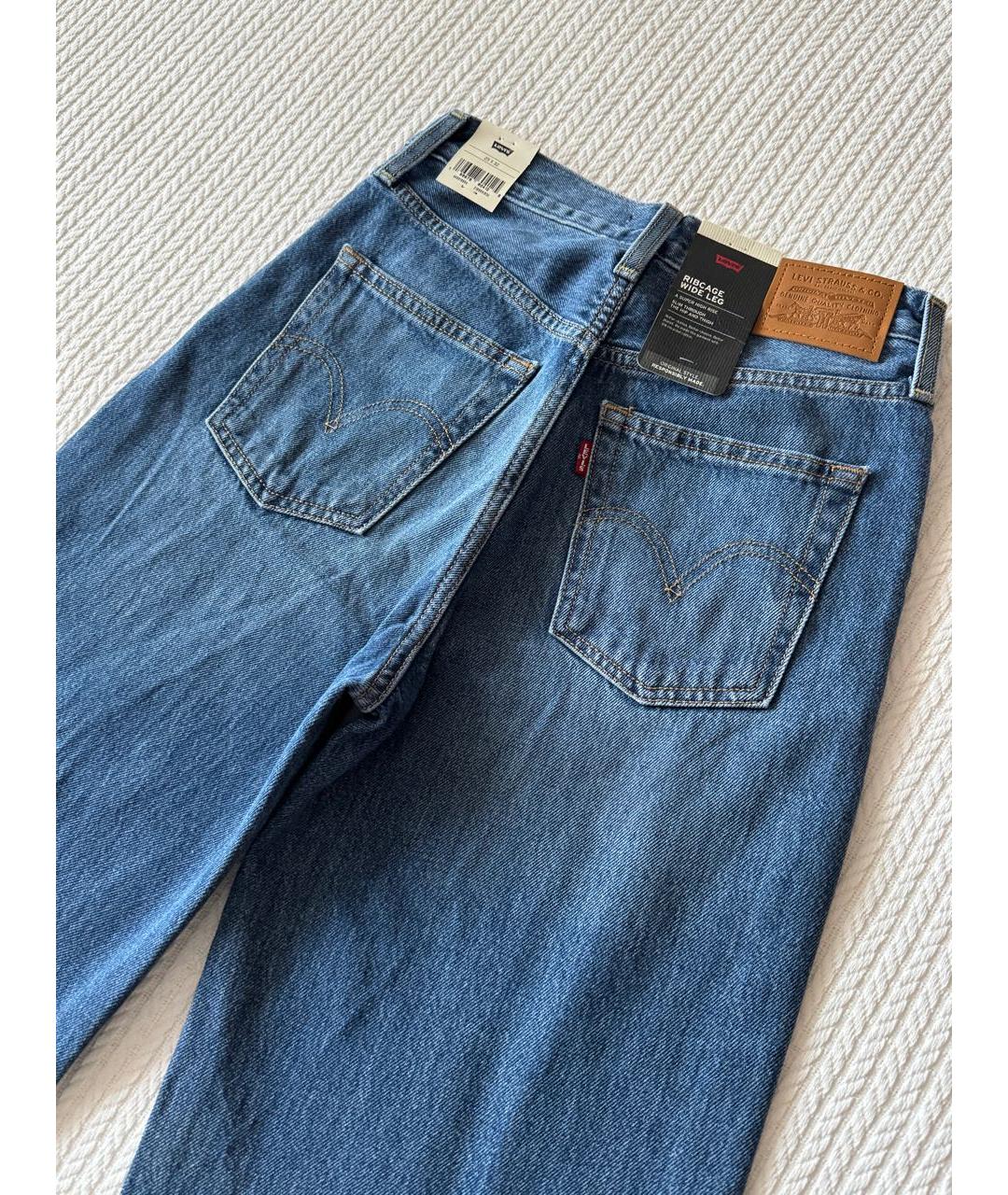 LEVI'S Синие хлопковые джинсы клеш, фото 4