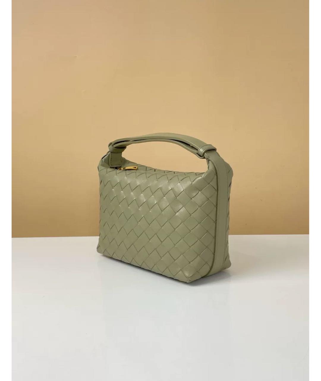 BOTTEGA VENETA Хаки кожаная сумка с короткими ручками, фото 2