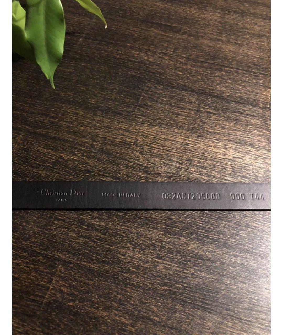 CHRISTIAN DIOR Черный кожаный ремень, фото 3