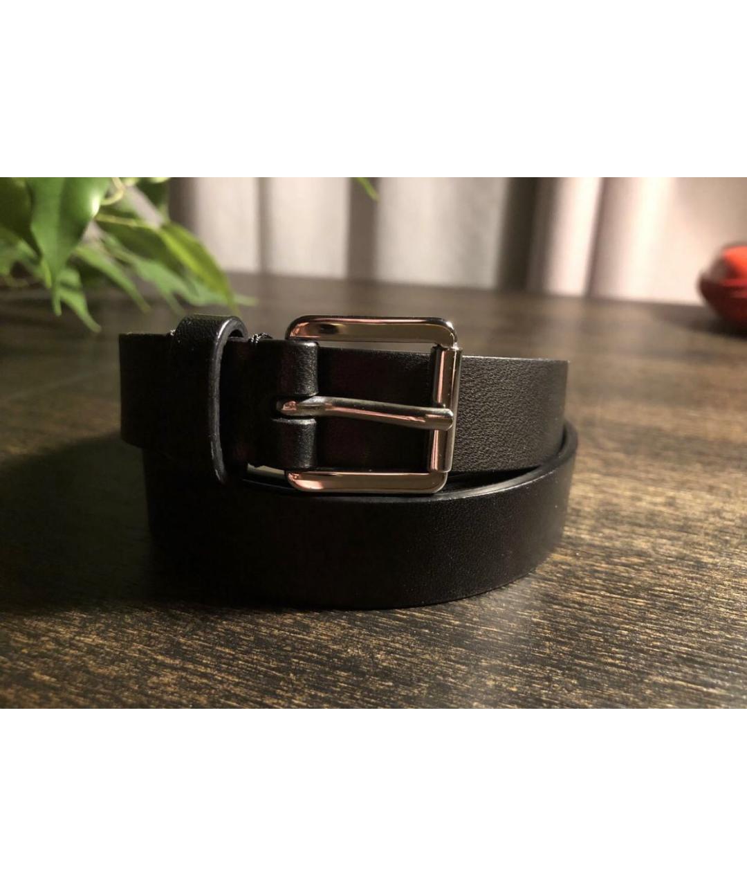 CHRISTIAN DIOR Черный кожаный ремень, фото 9