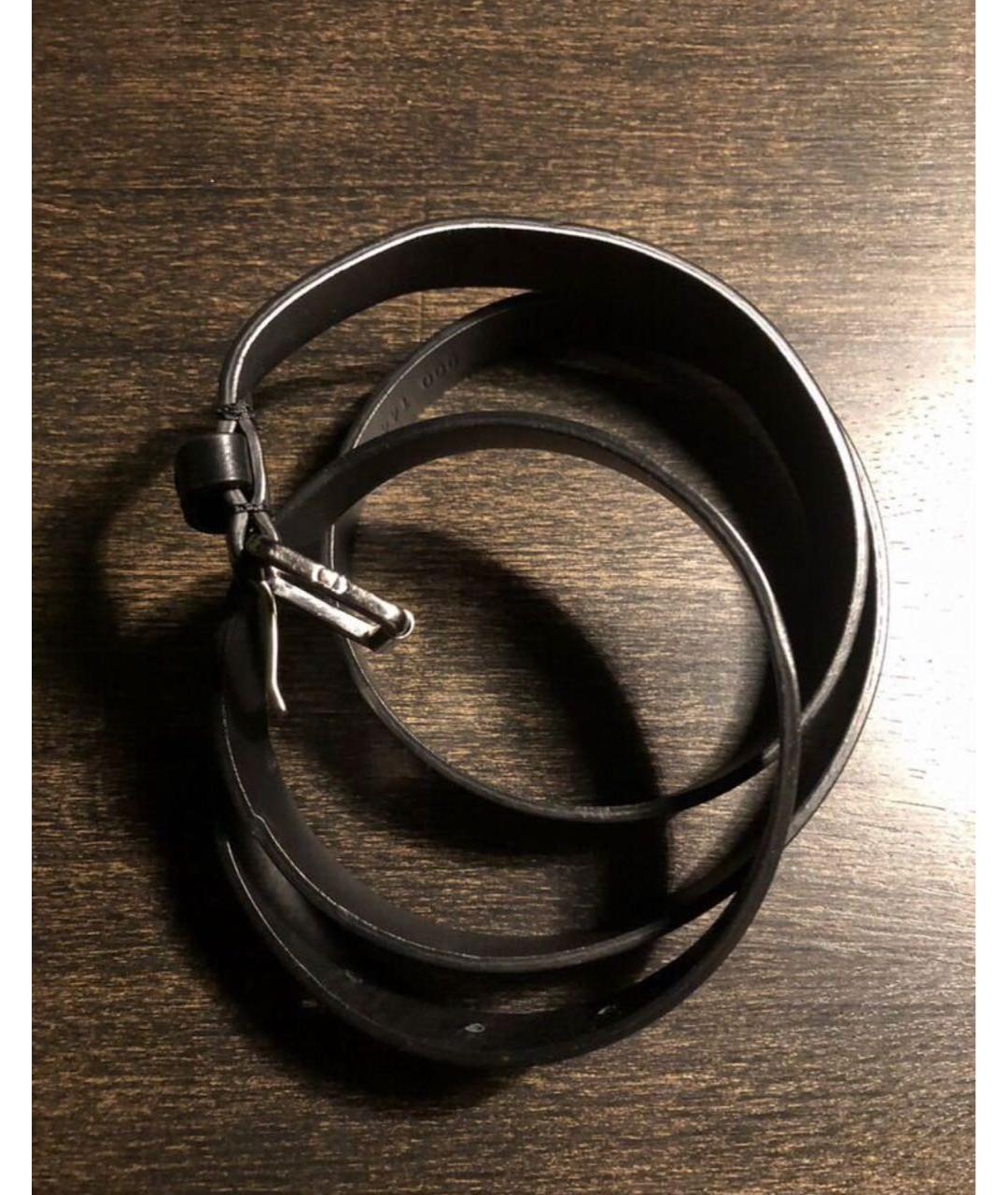 CHRISTIAN DIOR Черный кожаный ремень, фото 6