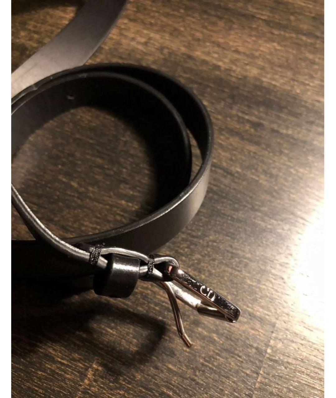 CHRISTIAN DIOR Черный кожаный ремень, фото 4