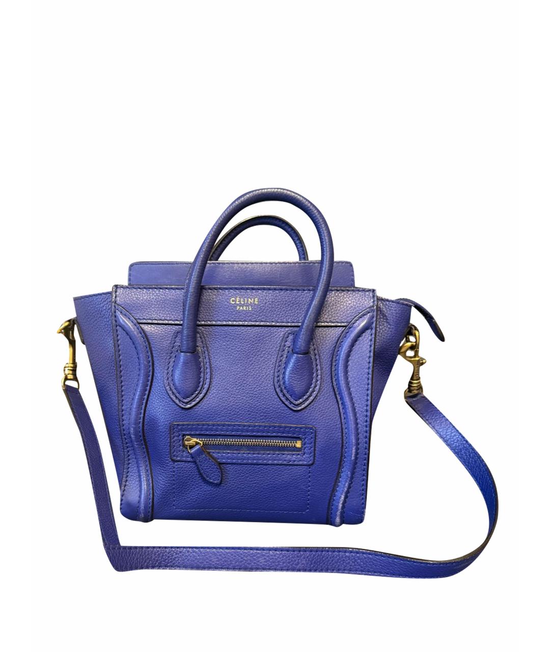 CELINE Синяя кожаная сумка тоут, фото 1