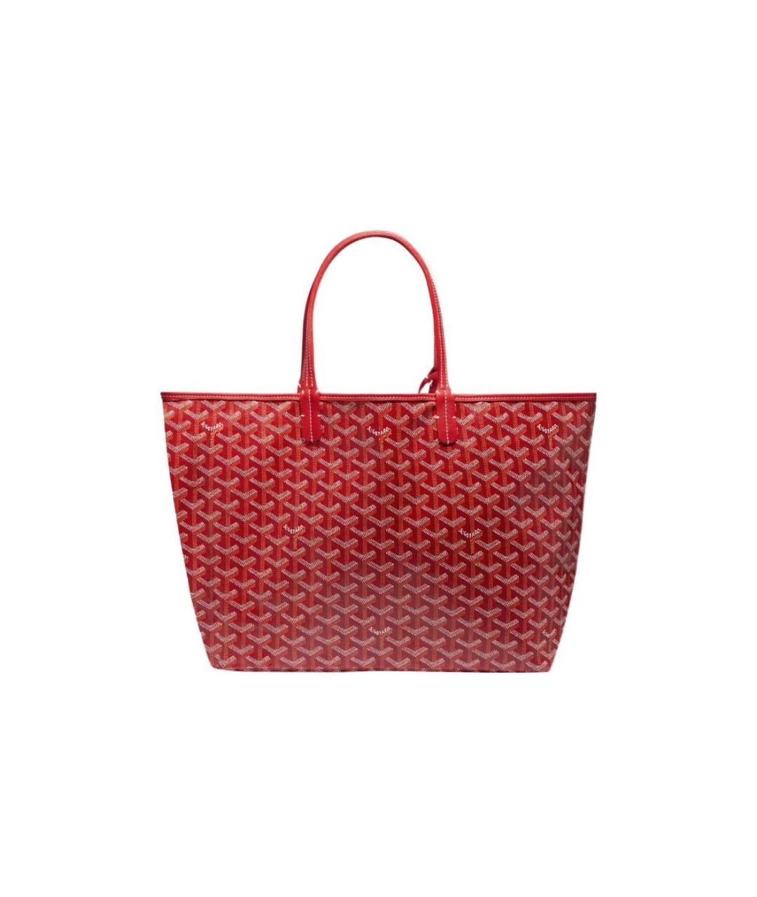 GOYARD Красная кожаная сумка тоут, фото 2