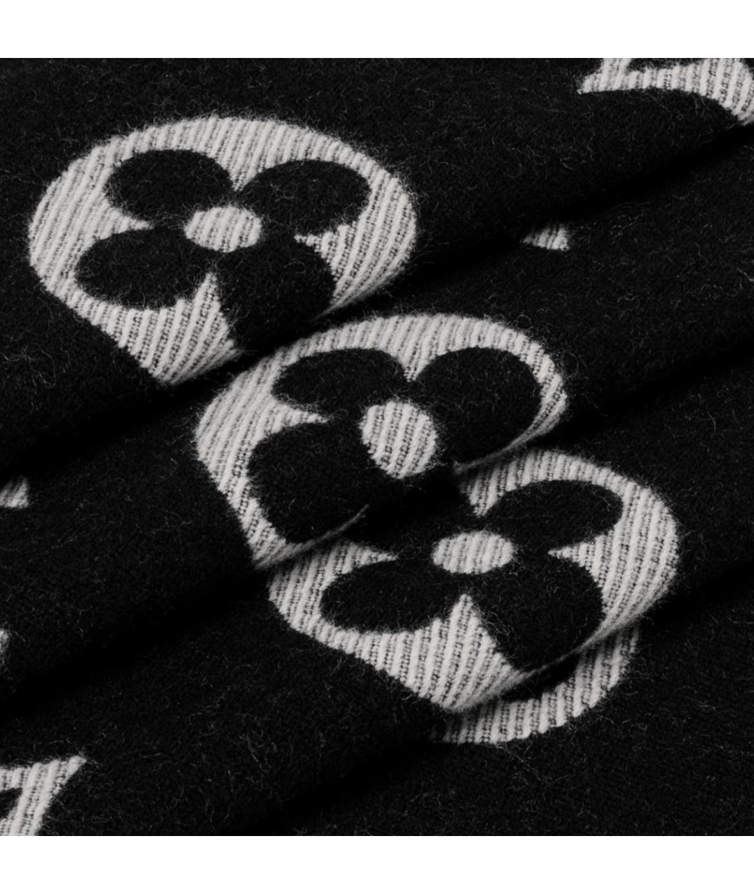 LOUIS VUITTON Черный шерстяной шарф, фото 3