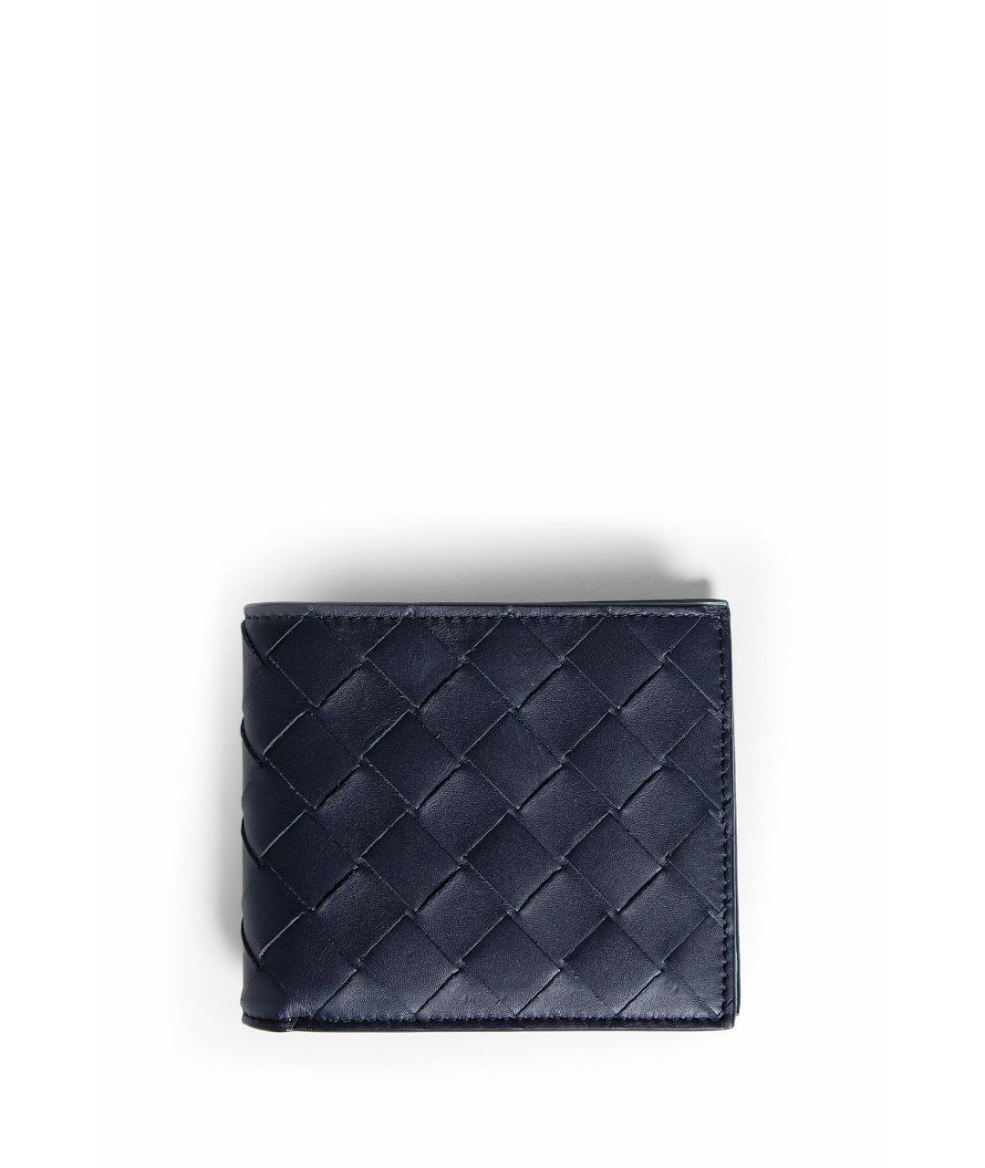 BOTTEGA VENETA Темно-синий кожаный кошелек, фото 1