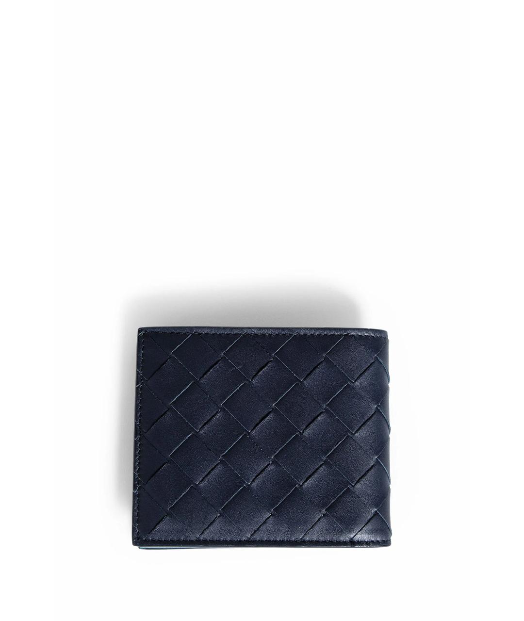 BOTTEGA VENETA Темно-синий кожаный кошелек, фото 2