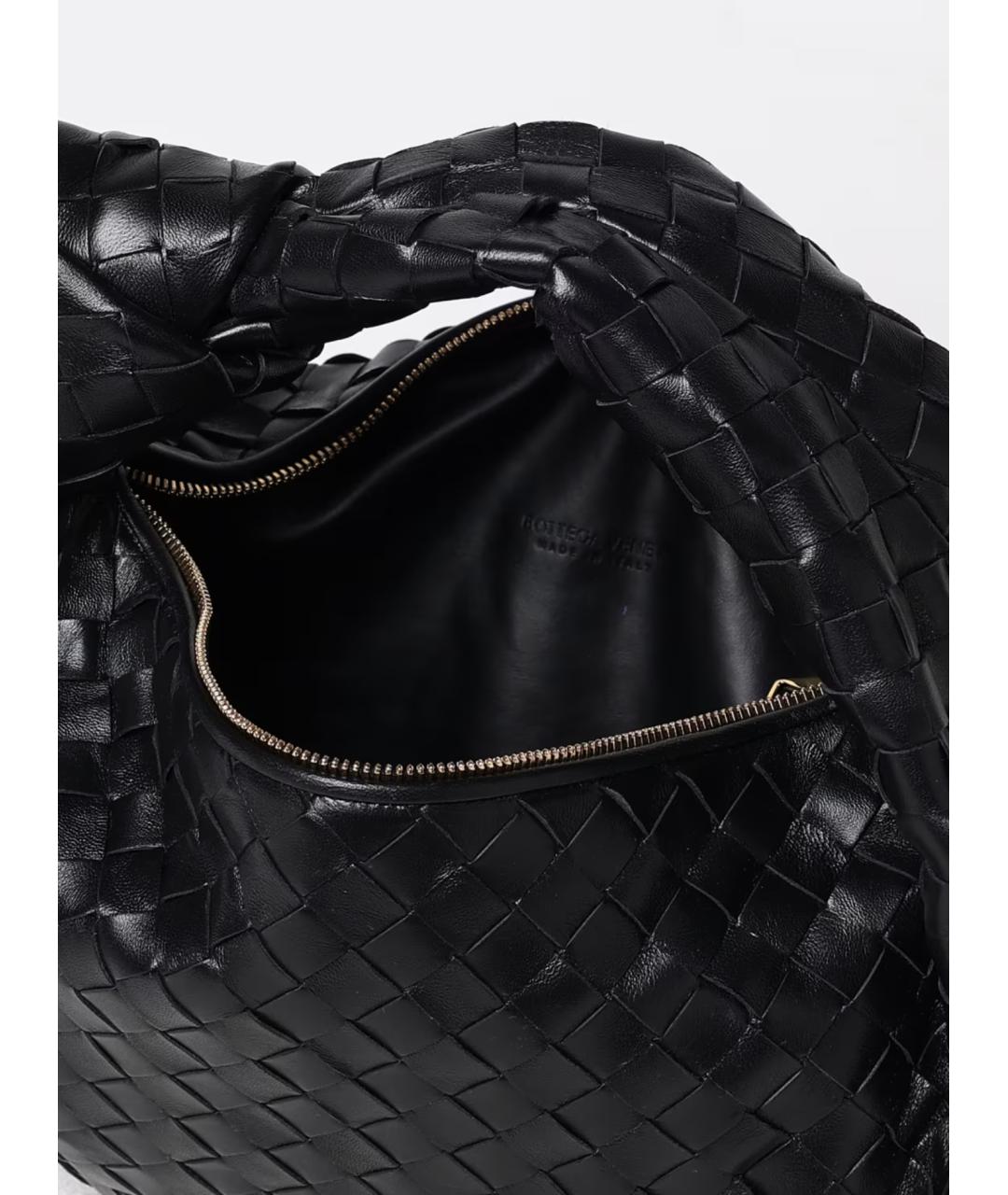 BOTTEGA VENETA Черная кожаная сумка через плечо, фото 5