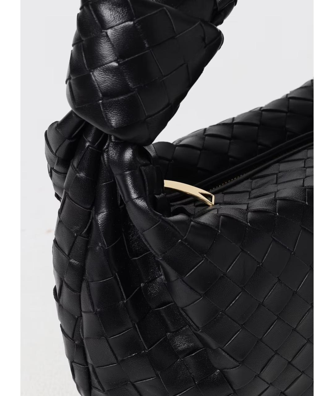 BOTTEGA VENETA Черная кожаная сумка через плечо, фото 4