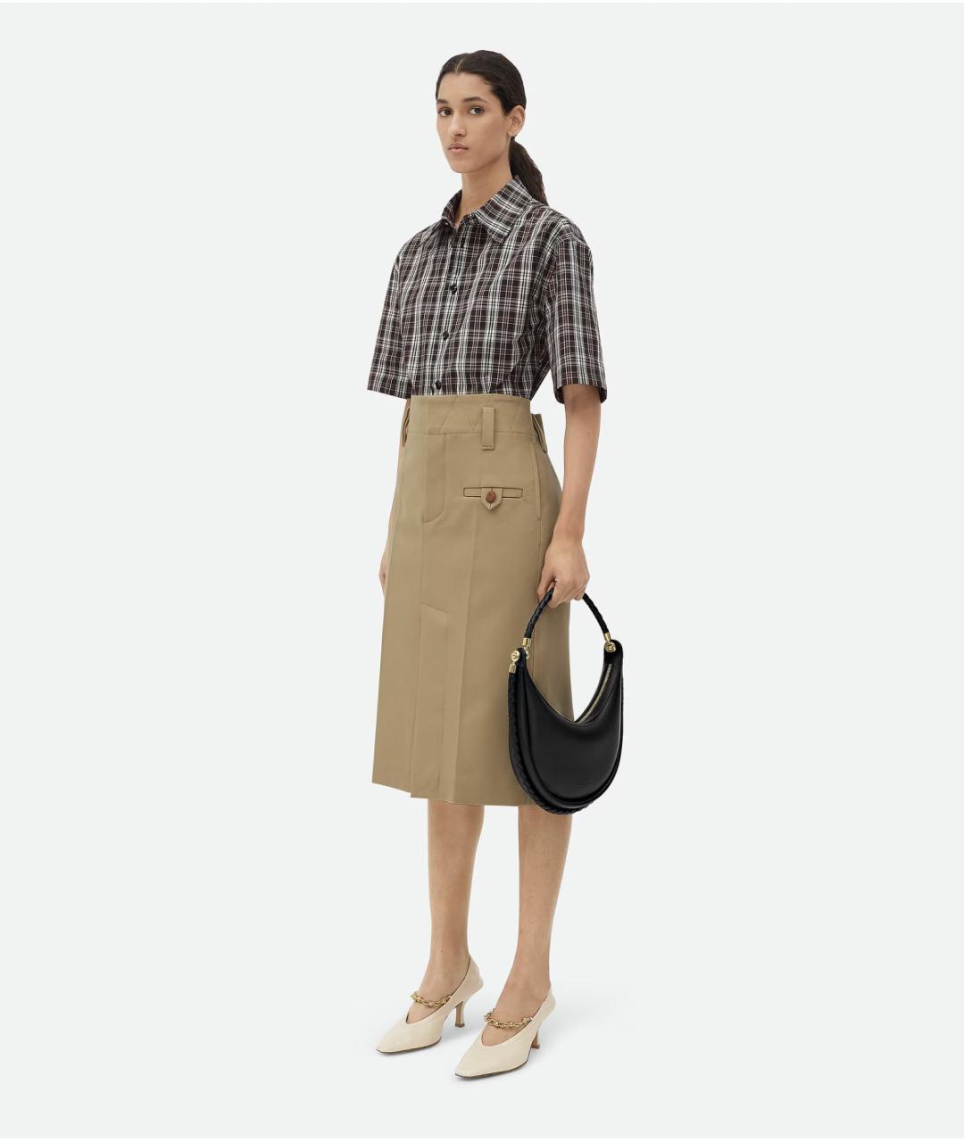 BOTTEGA VENETA Черная кожаная сумка через плечо, фото 2