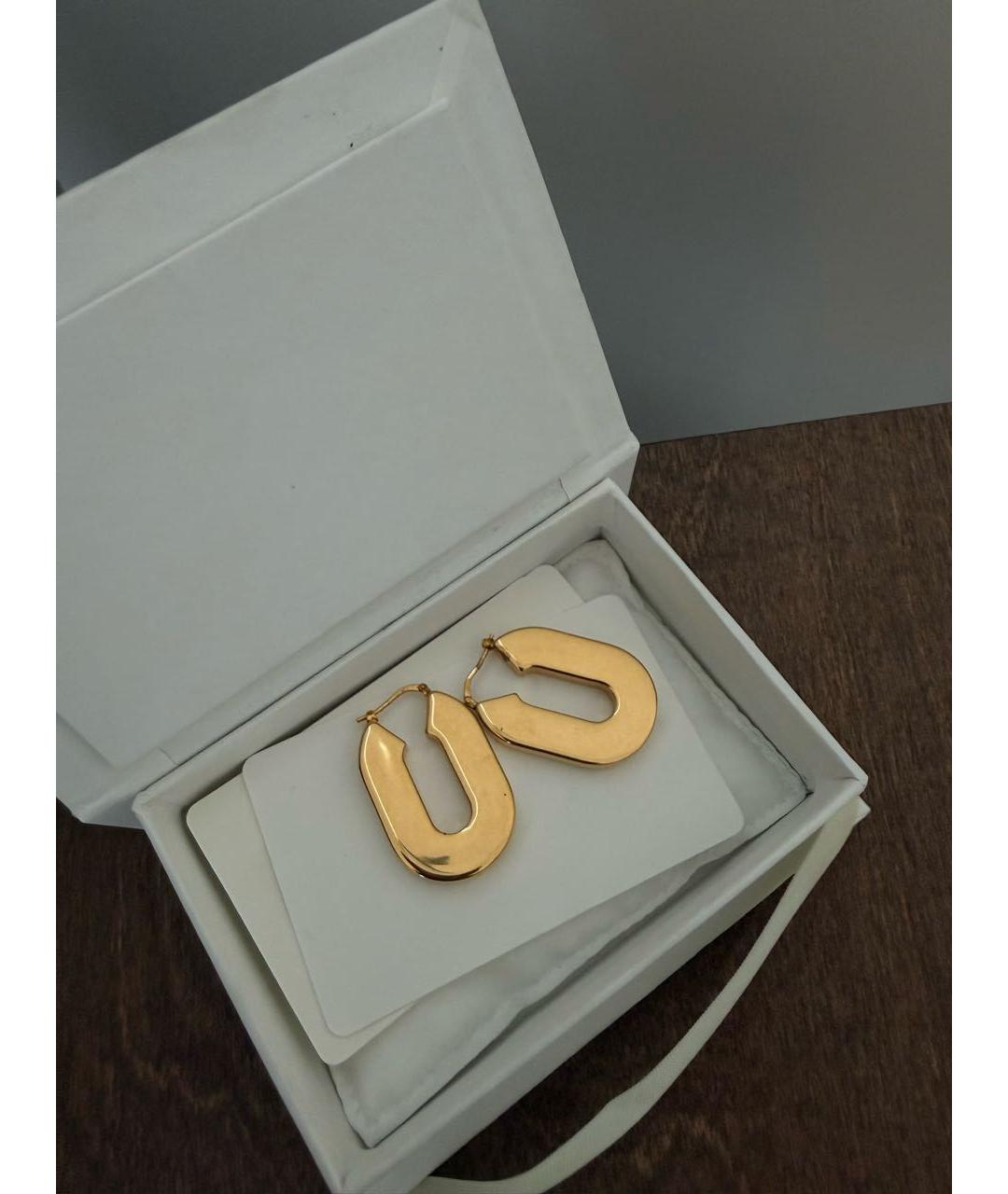 JIL SANDER Золотые металлические серьги, фото 4