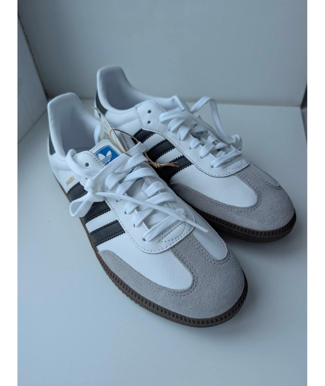 ADIDAS Белые кожаные низкие кроссовки / кеды, фото 3