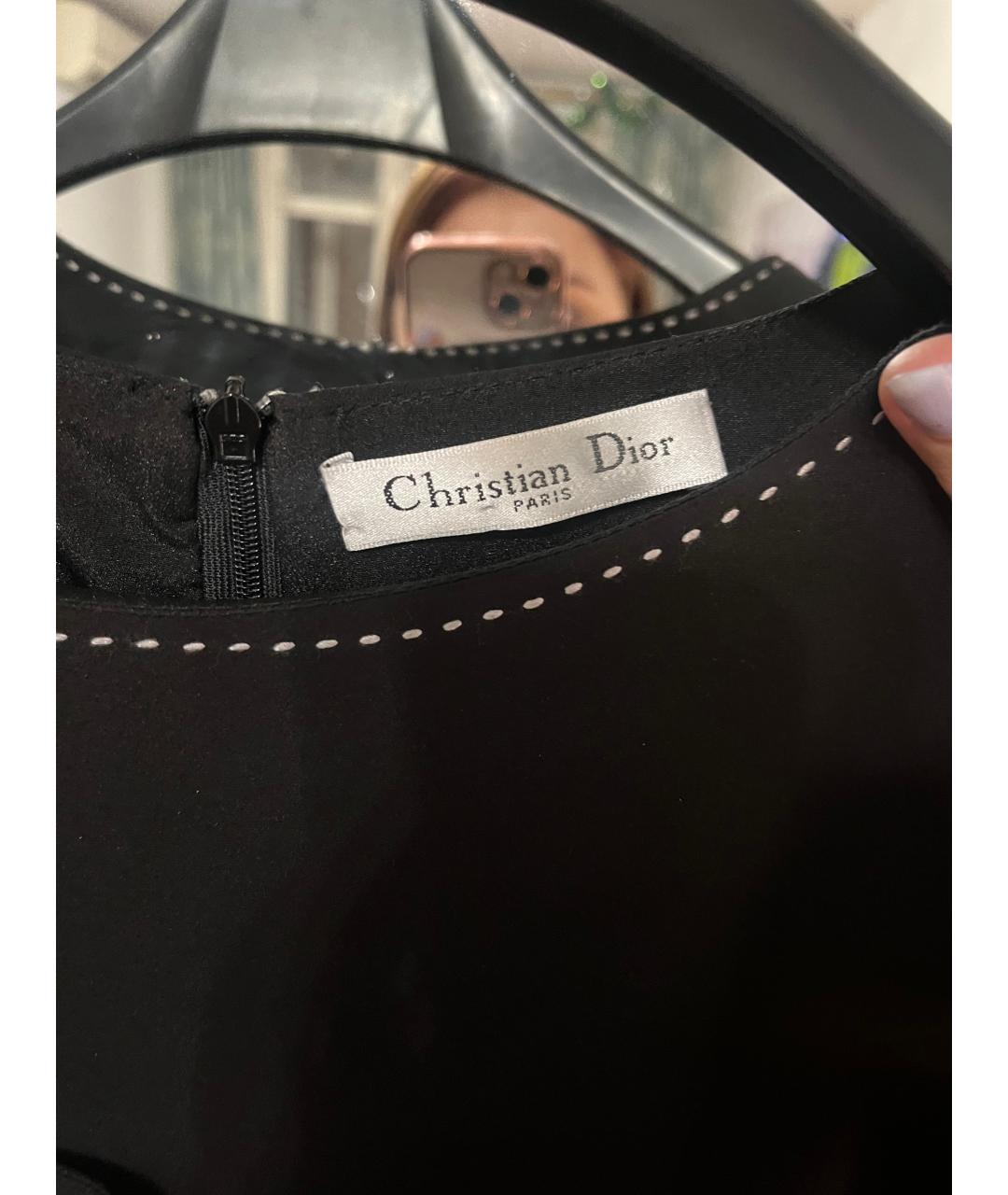 CHRISTIAN DIOR Черное хлопковое повседневное платье, фото 3