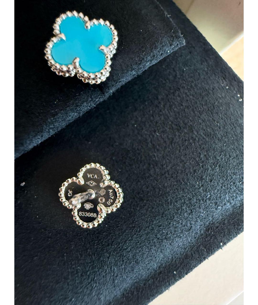 VAN CLEEF & ARPELS Бирюзовые серьги из белого золота, фото 4