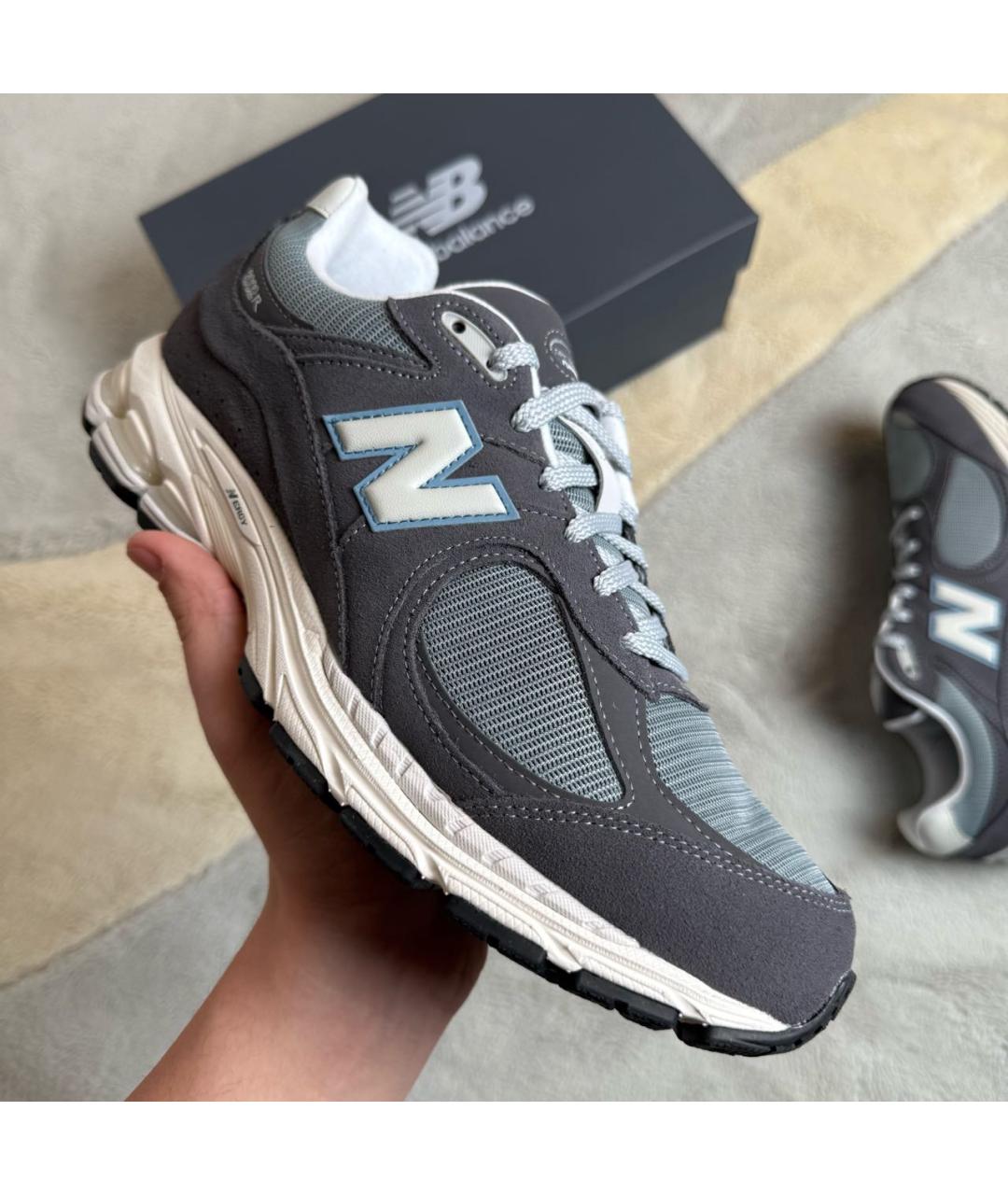 NEW BALANCE Антрацитовые замшевые низкие кроссовки / кеды, фото 5