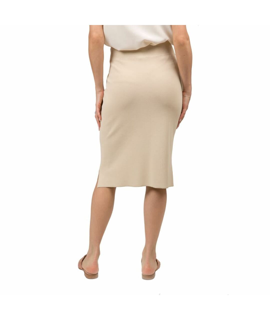 PANICALE Бежевая вискозная юбка миди, фото 3