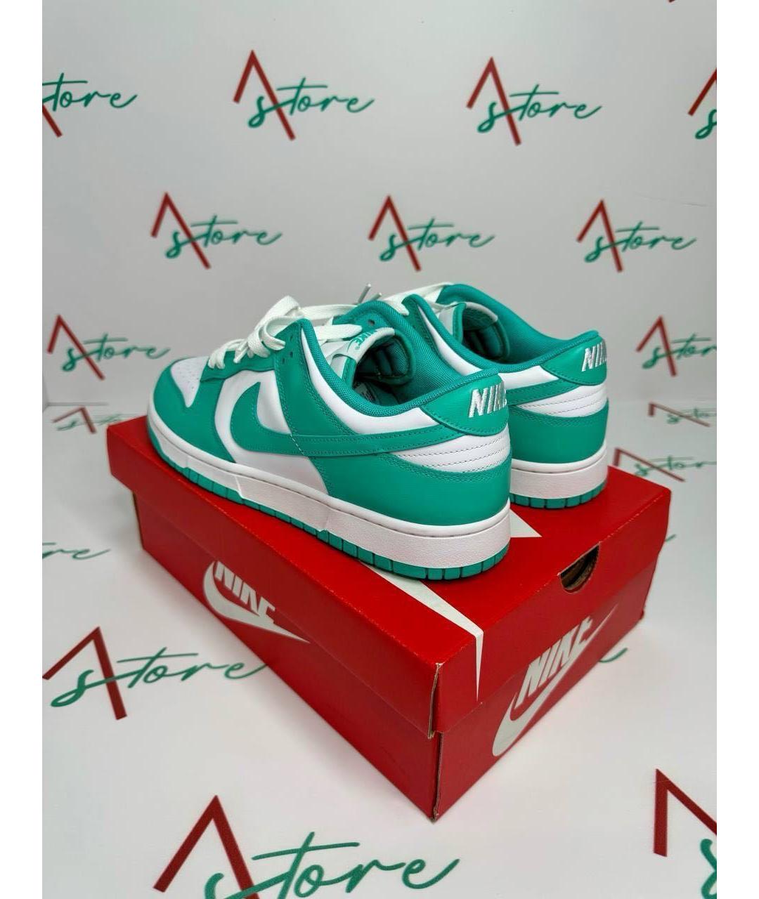 NIKE Бирюзовые кожаные низкие кроссовки / кеды, фото 7