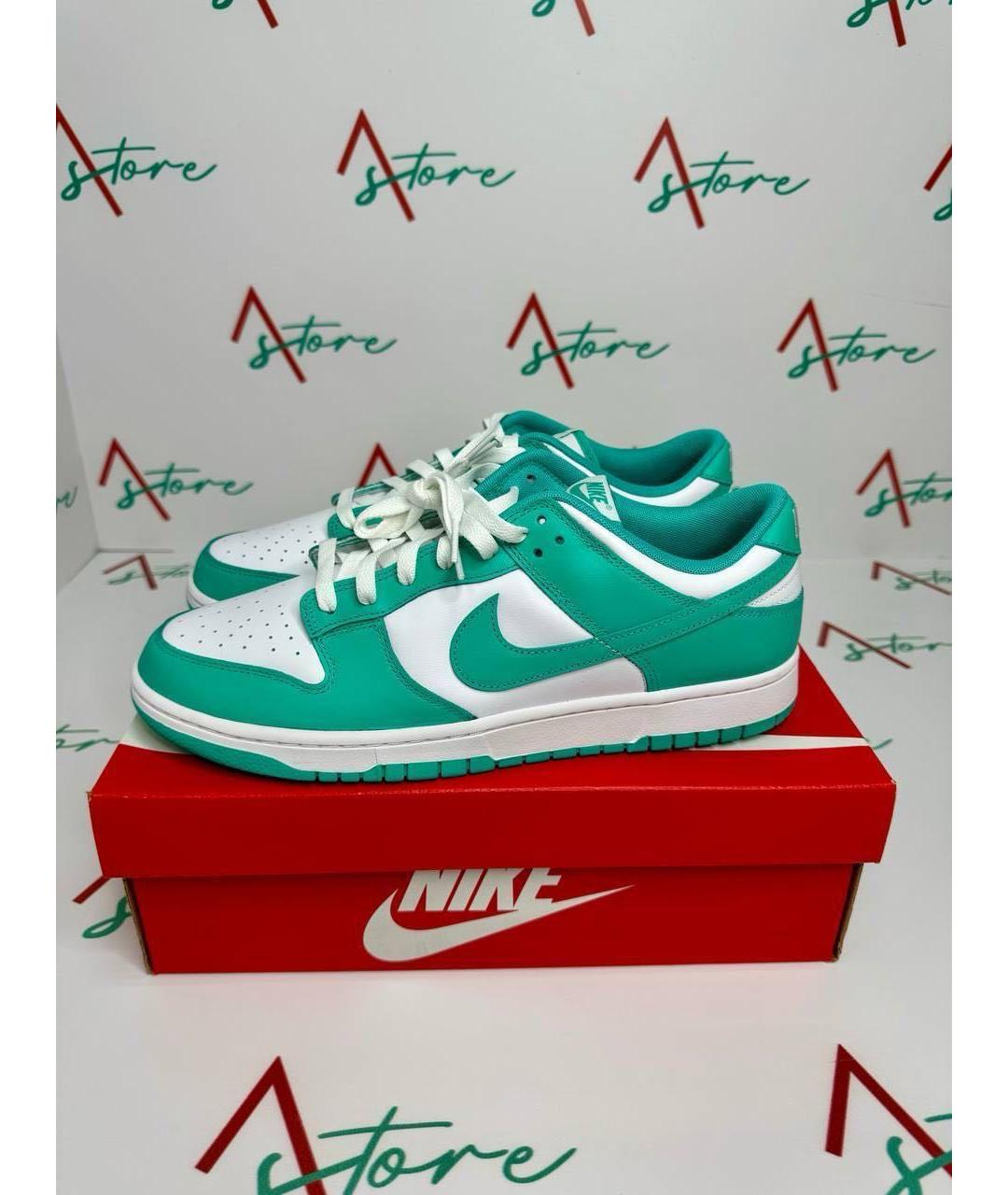 NIKE Бирюзовые кожаные низкие кроссовки / кеды, фото 8