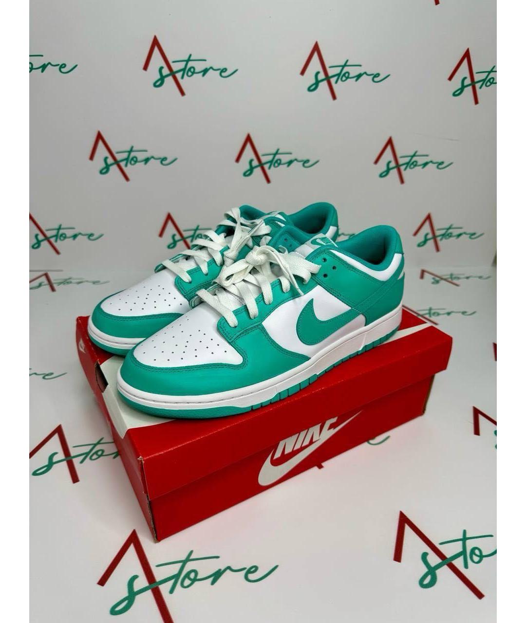 NIKE Бирюзовые кожаные низкие кроссовки / кеды, фото 6