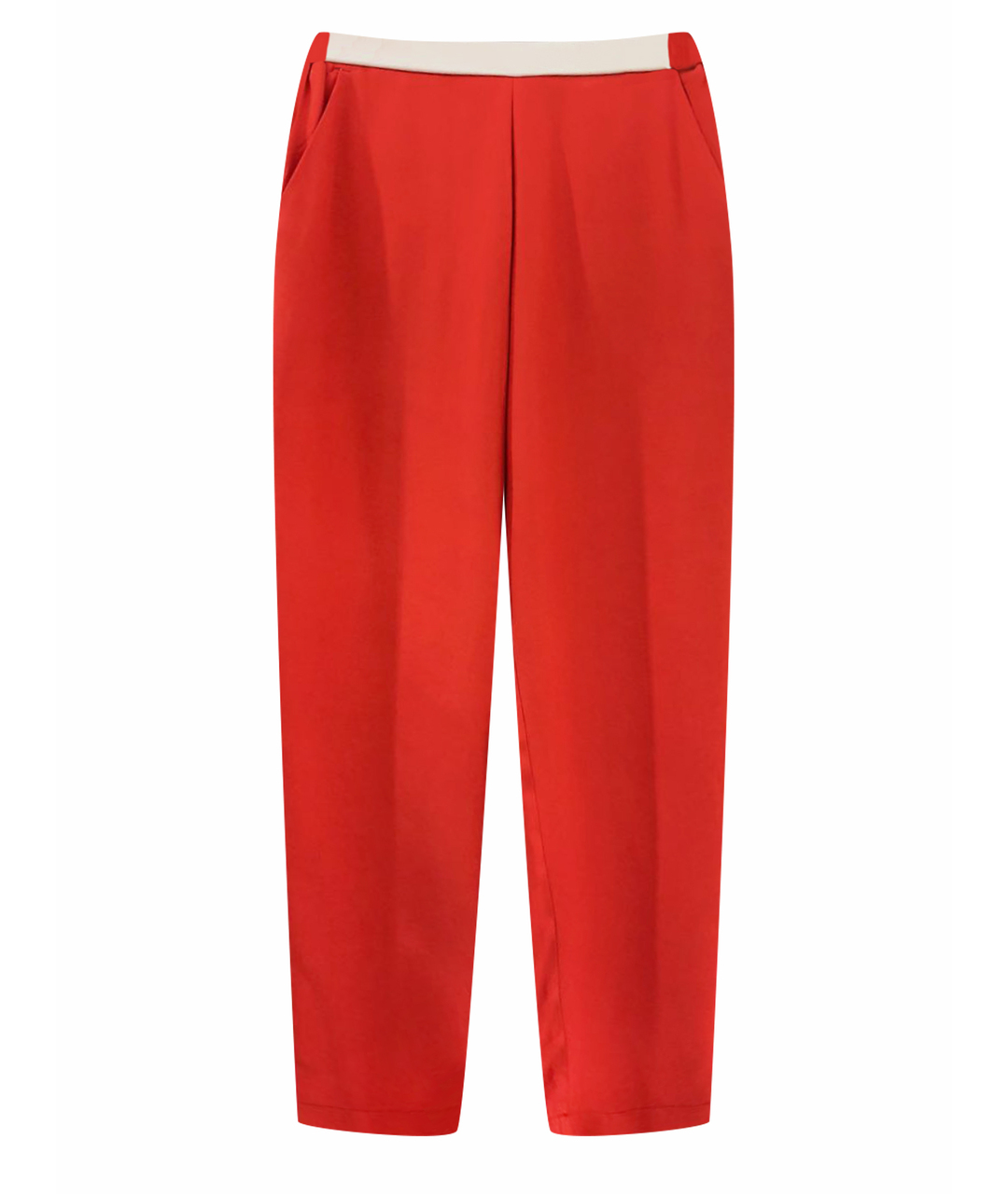 PANICALE Коралловые ацетатные прямые брюки, фото 1