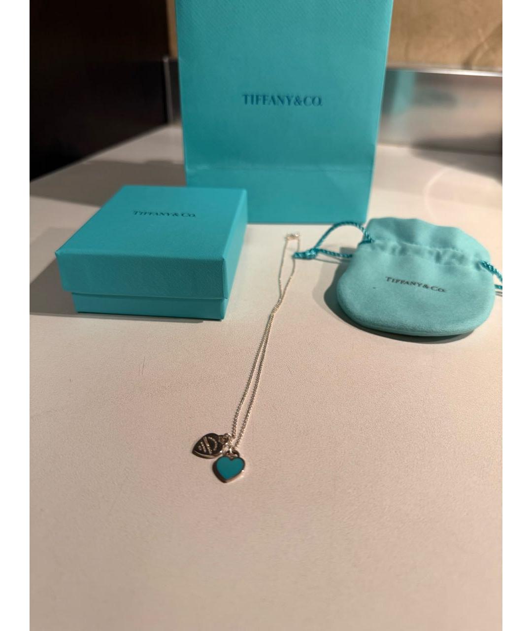 TIFFANY&CO Бирюзовая серебряная подвеска, фото 3