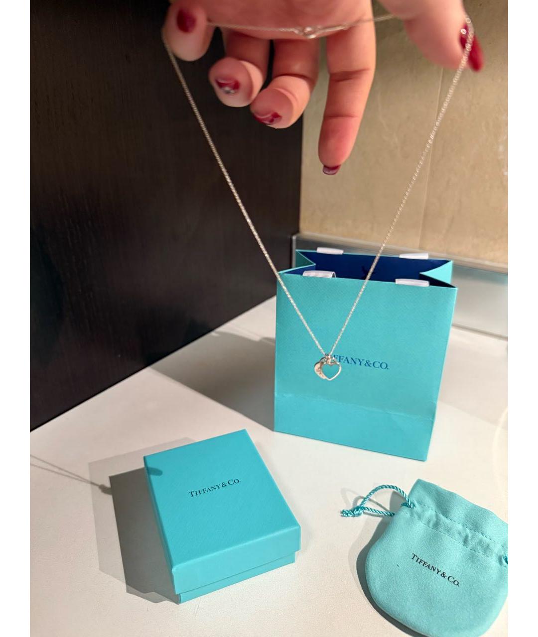 TIFFANY&CO Бирюзовая серебряная подвеска, фото 4