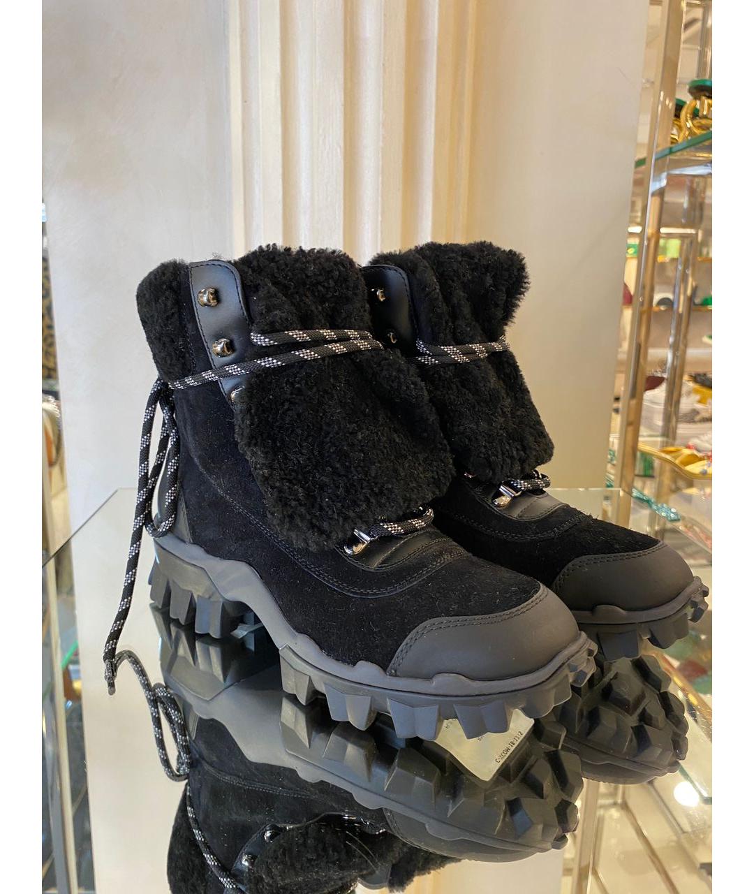 MONCLER Черные кожаные ботинки, фото 3