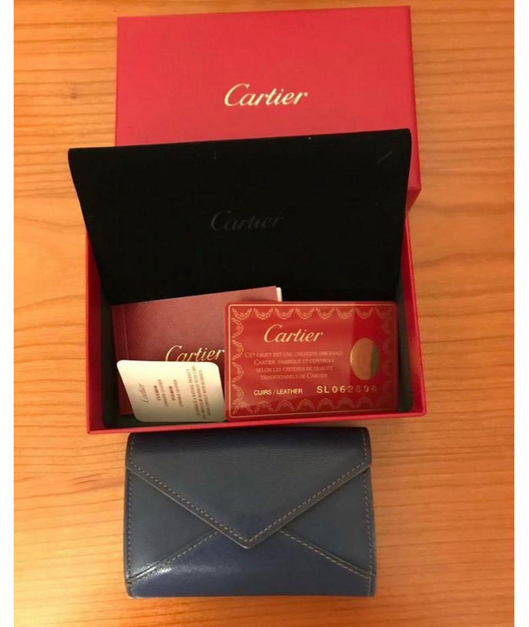 CARTIER Темно-синий кожаный кошелек, фото 5