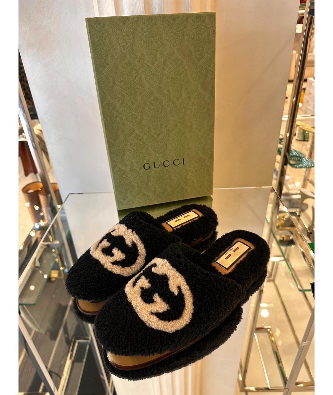 GUCCI Черные мюли, фото 2