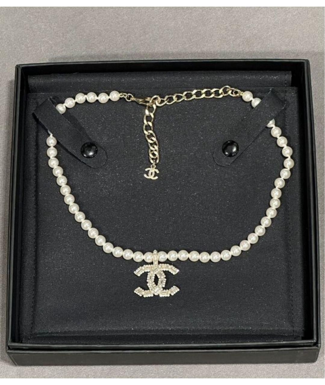 CHANEL Серебряное жемчужное колье, фото 3