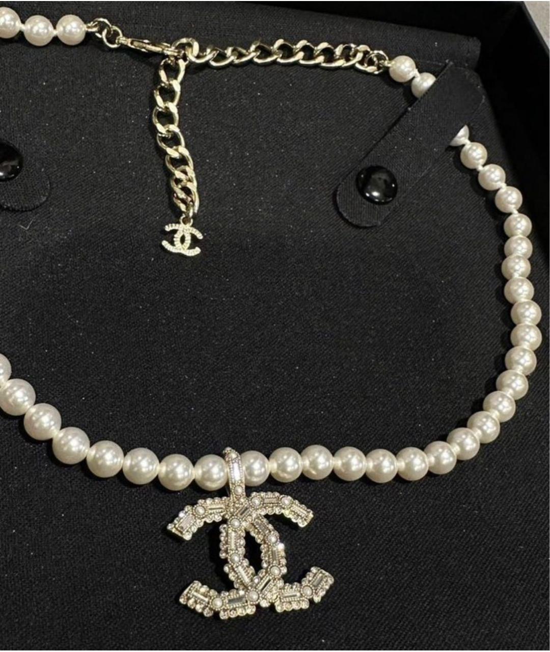 CHANEL Серебряное жемчужное колье, фото 2