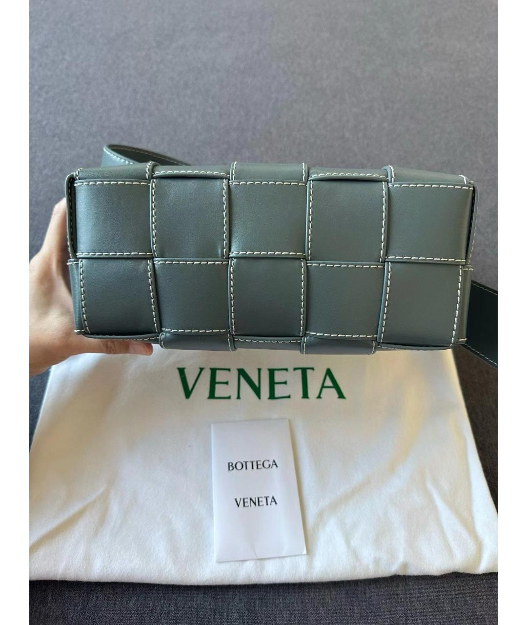 BOTTEGA VENETA Голубая кожаная сумка через плечо, фото 9