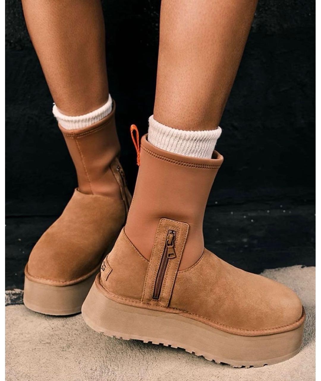 UGG AUSTRALIA Горчичные замшевые ботинки, фото 5