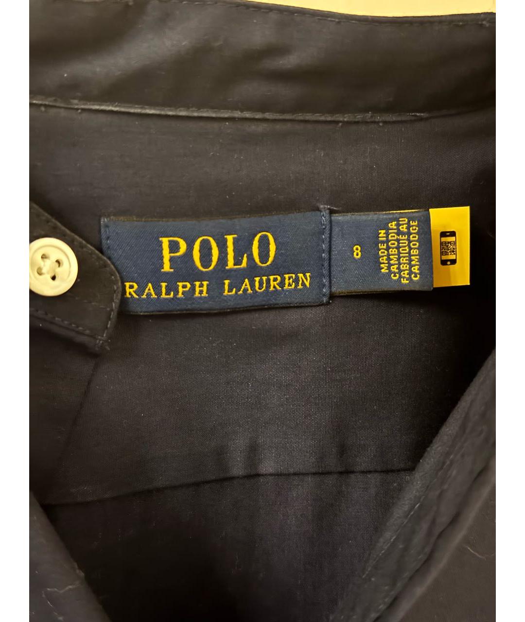 POLO RALPH LAUREN Темно-синее хлопковое повседневное платье, фото 4