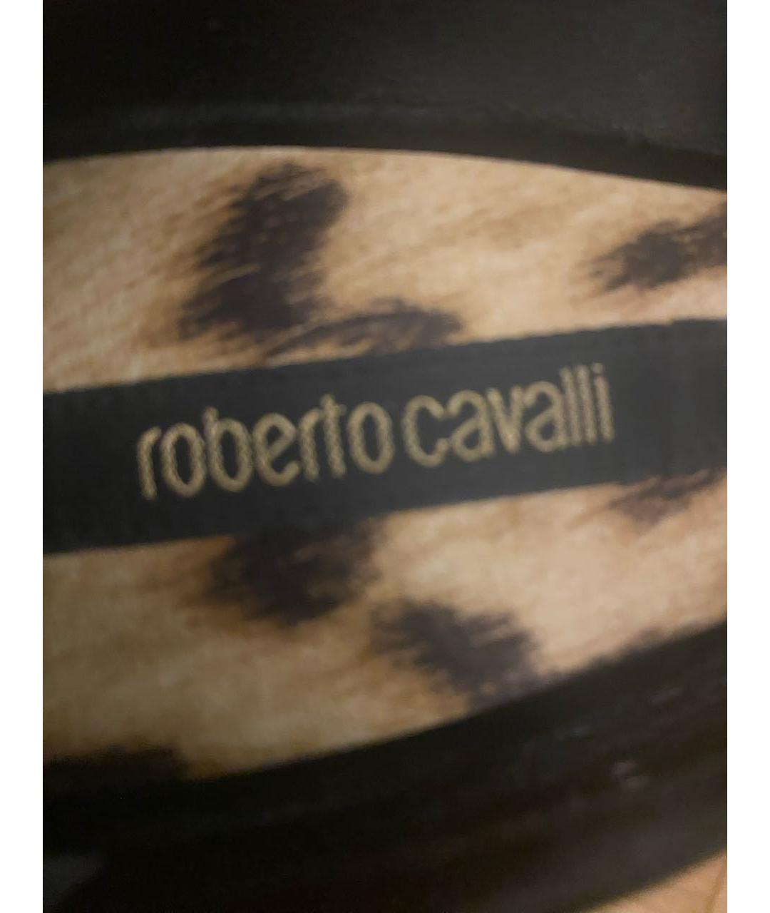 ROBERTO CAVALLI Черные бархатные туфли, фото 7