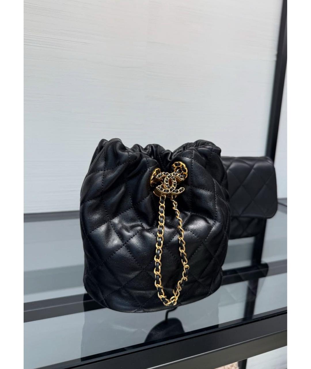 CHANEL Черная кожаная сумка через плечо, фото 3