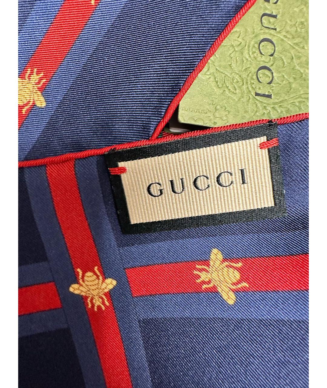 GUCCI Фиолетовый шелковый платок, фото 6