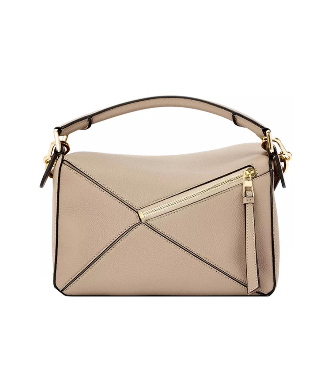 LOEWE Бежевая кожаная сумка через плечо, фото 5