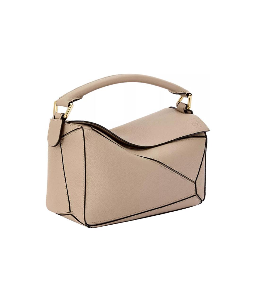 LOEWE Бежевая кожаная сумка через плечо, фото 4