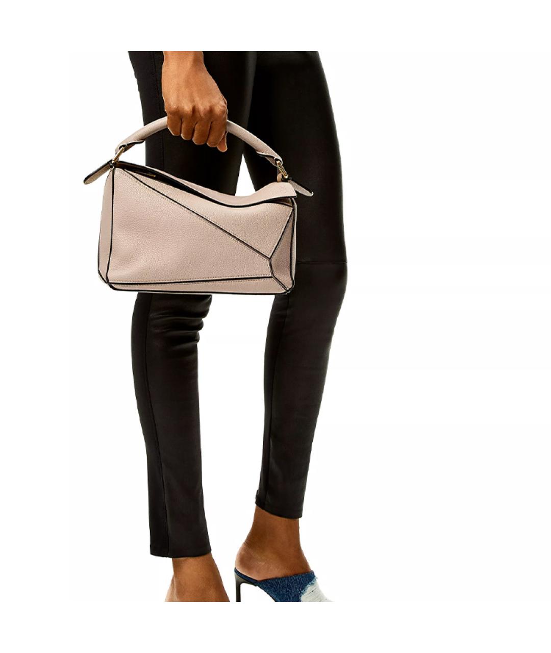 LOEWE Бежевая кожаная сумка через плечо, фото 6