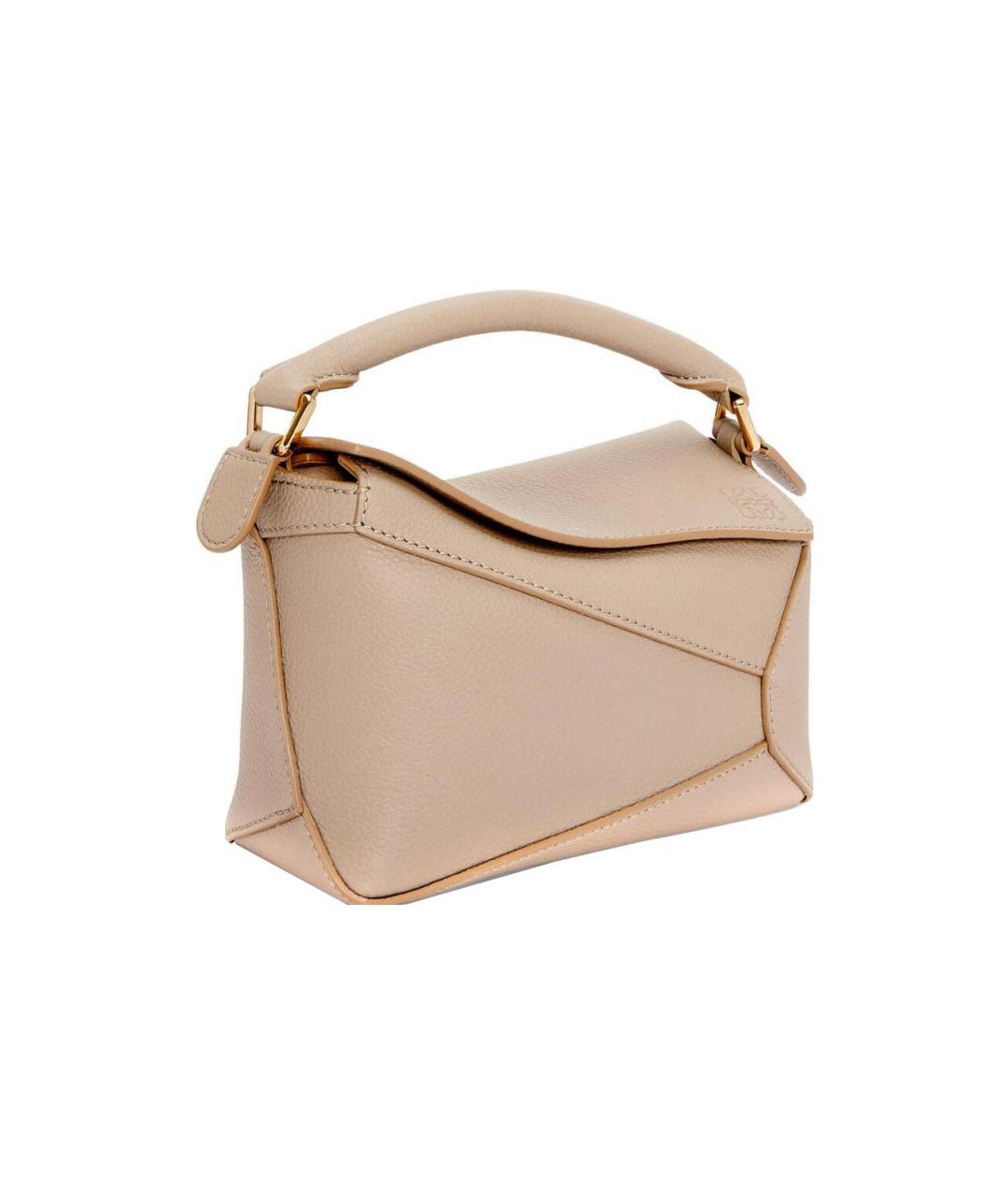 LOEWE Бежевая кожаная сумка через плечо, фото 3