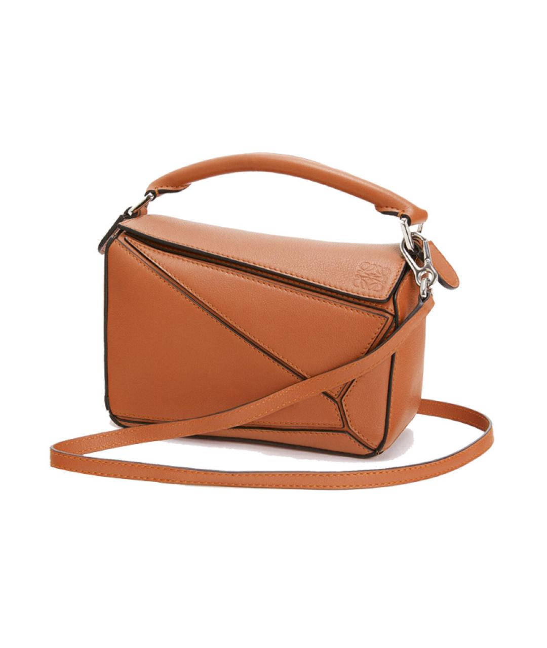 LOEWE Коричневая кожаная сумка через плечо, фото 2