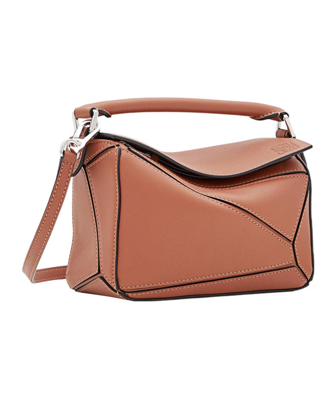 LOEWE Коричневая кожаная сумка через плечо, фото 3