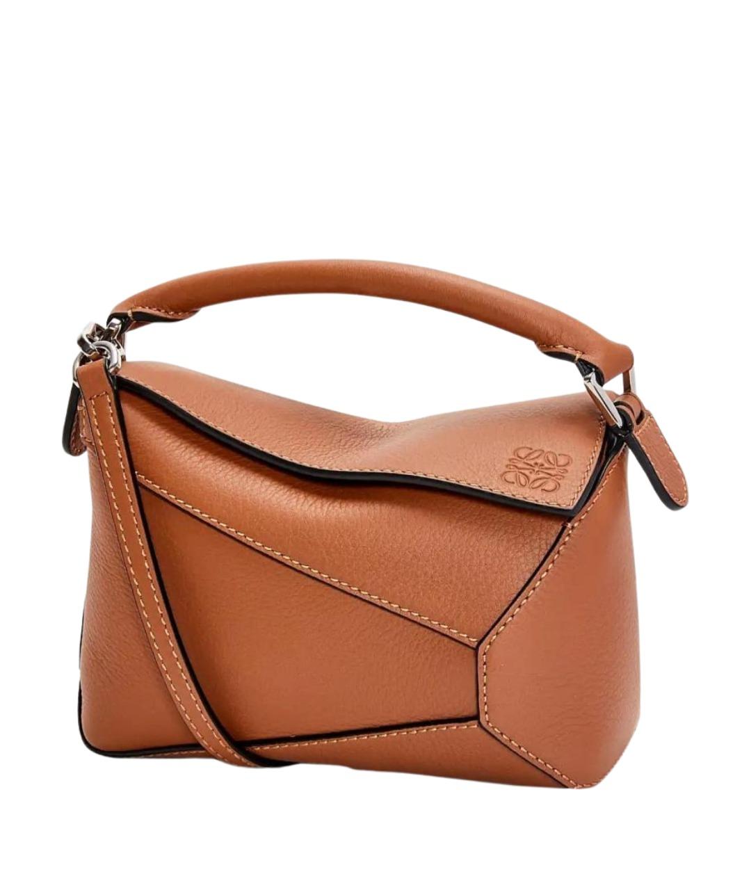 LOEWE Коричневая кожаная сумка через плечо, фото 1