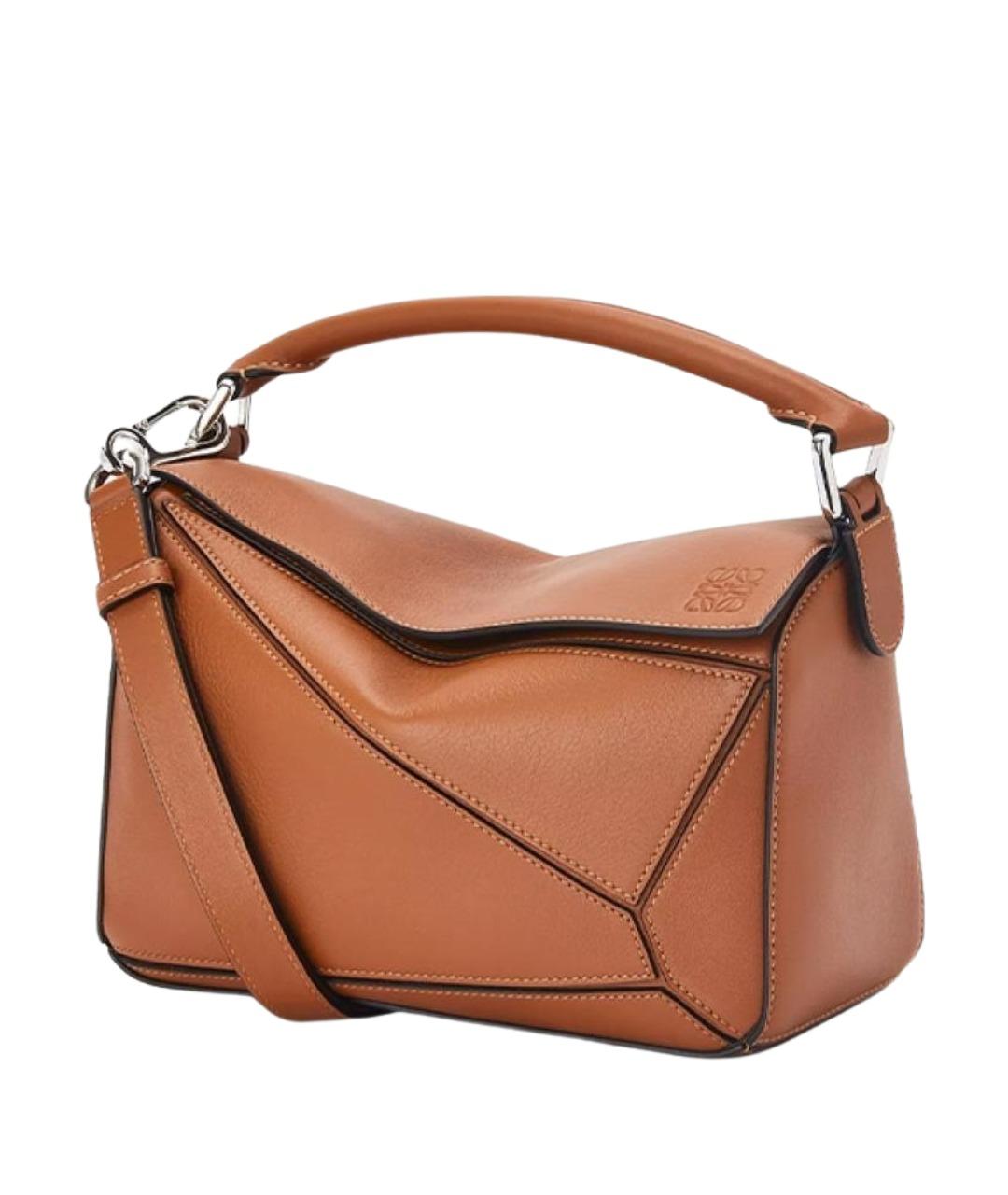 LOEWE Коричневая кожаная сумка через плечо, фото 1