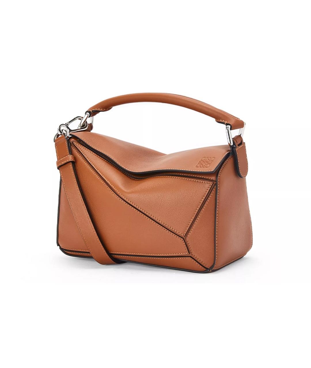 LOEWE Коричневая кожаная сумка через плечо, фото 9