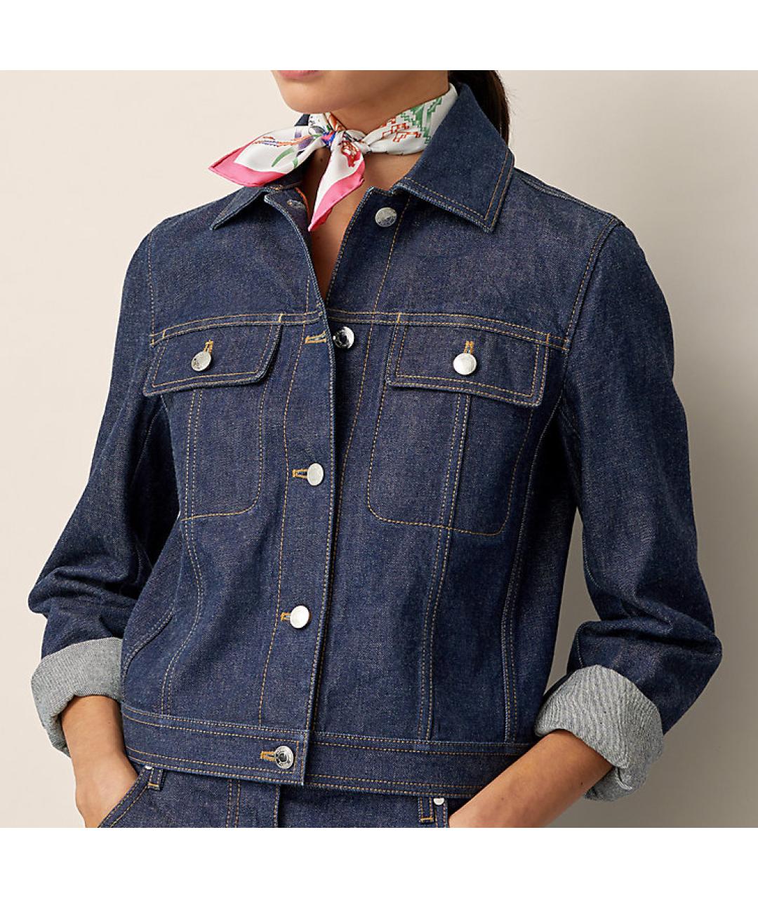 HERMES Розовый шелковый шарф, фото 2