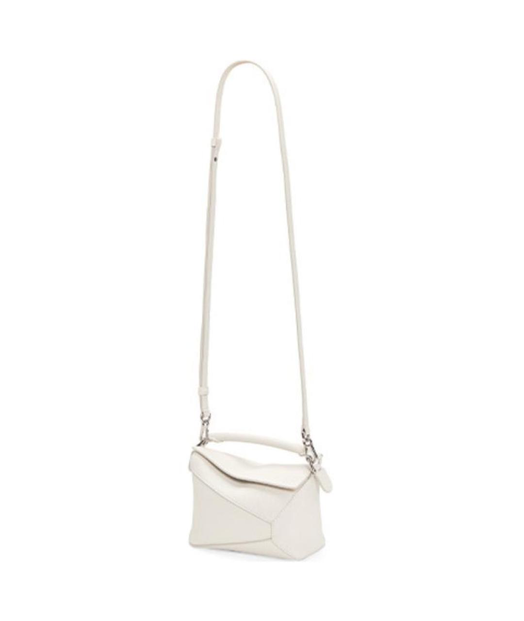 LOEWE Белая кожаная сумка через плечо, фото 5