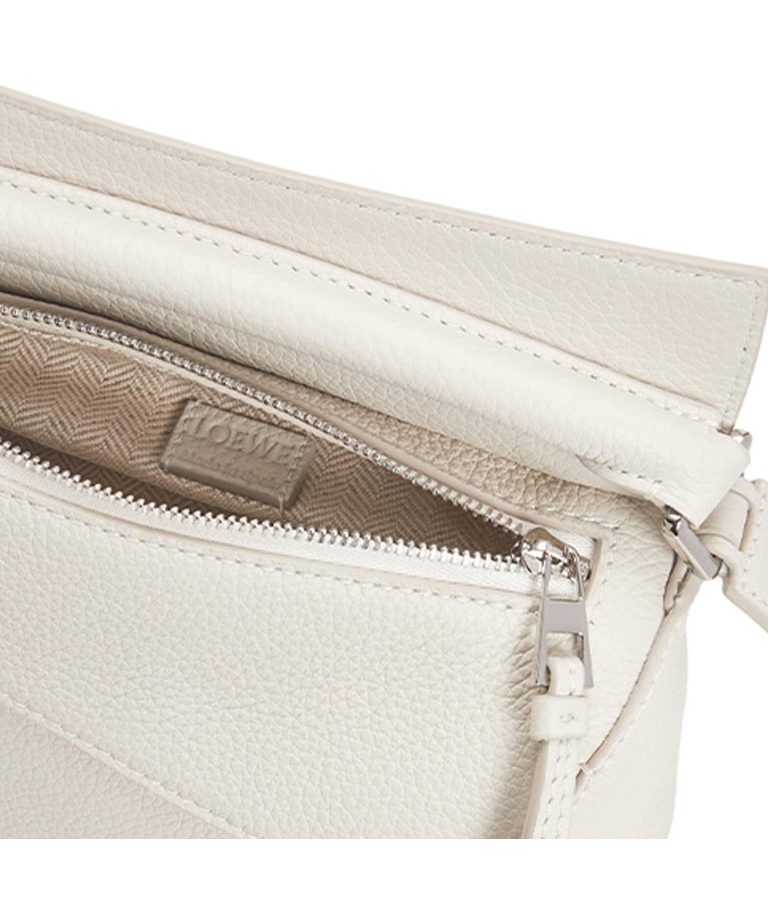 LOEWE Белая кожаная сумка через плечо, фото 6